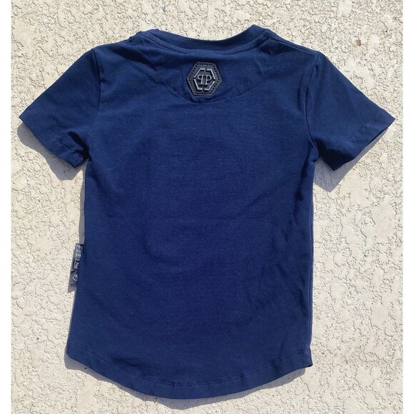 Philipp Plein T-shirt Blue Rhinestone Tiger Boys Size 2 Years 2T 12-24 Months - Picture 3 of 12